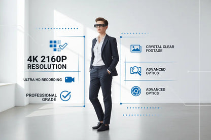 YYCAMUS Superior 4K 2160P Camera Glasses Upgrade The Blue Coil