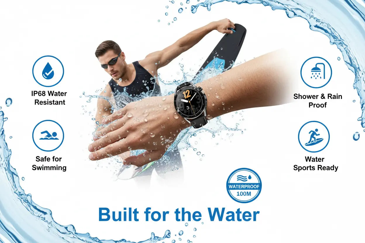 aigo Smart Watch for Men with Heart Rate Monitor Fitness Tracking Calorie Counter and Long Lasting Battery for iOS and Android Phones (Black) The Blue Coil