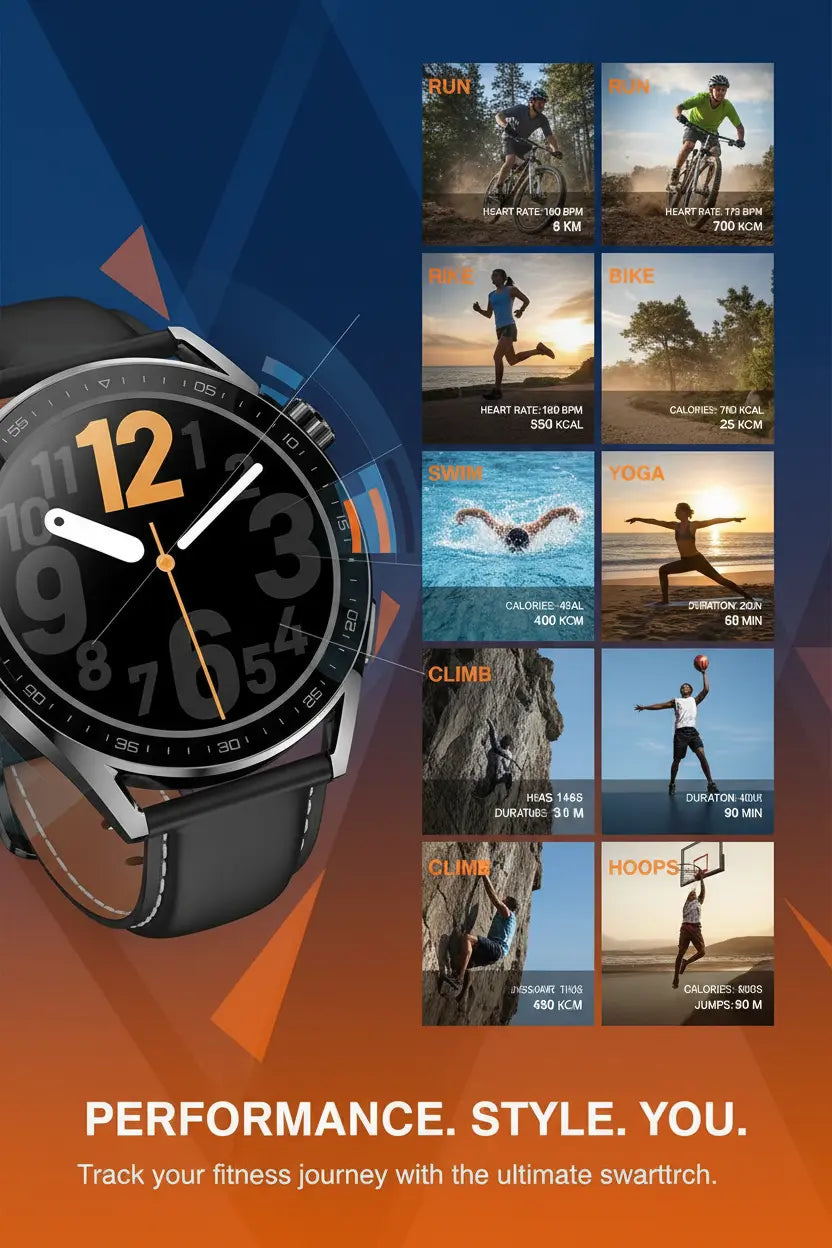 aigo Smart Watch for Men with Heart Rate Monitor Fitness Tracking Calorie Counter and Long Lasting Battery for iOS and Android Phones (Black) The Blue Coil