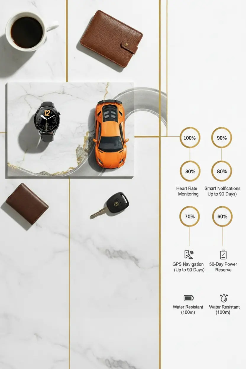 aigo Smart Watch for Men with Heart Rate Monitor Fitness Tracking Calorie Counter and Long Lasting Battery for iOS and Android Phones (Black) The Blue Coil