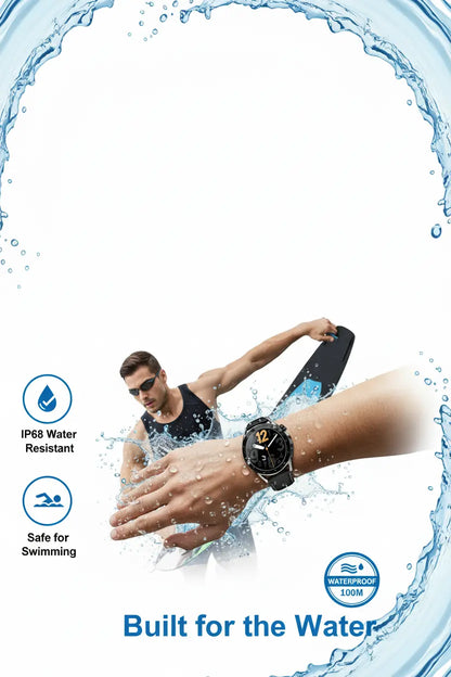 aigo Smart Watch for Men with Heart Rate Monitor Fitness Tracking Calorie Counter and Long Lasting Battery for iOS and Android Phones (Black) The Blue Coil