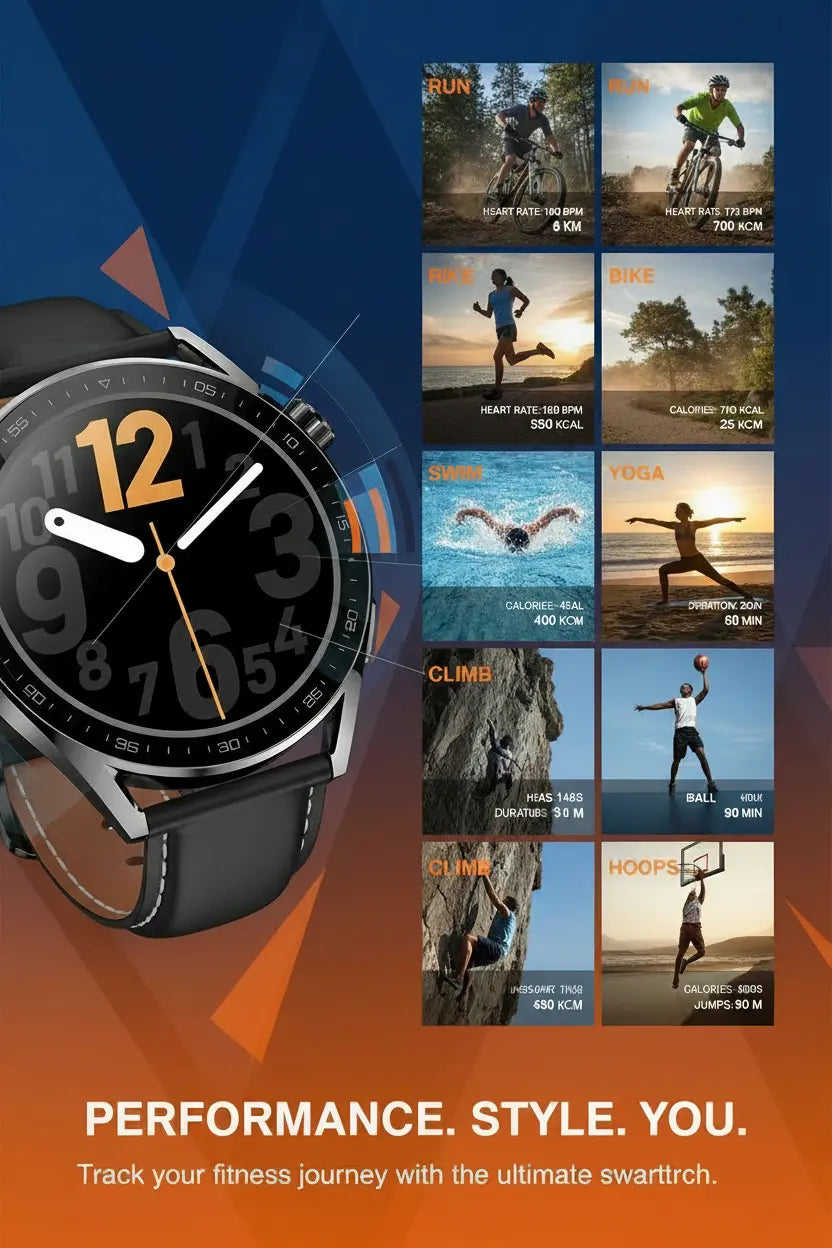 aigo Smart Watch for Men with Heart Rate Monitor Fitness Tracking Calorie Counter and Long Lasting Battery for iOS and Android Phones (Black) The Blue Coil