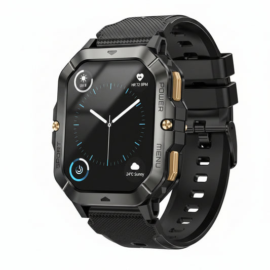 Blue Coil Tech Rugged Tactical Smartwatch: Military-Grade Outdoor Fitness Tracker with Bluetooth Calling