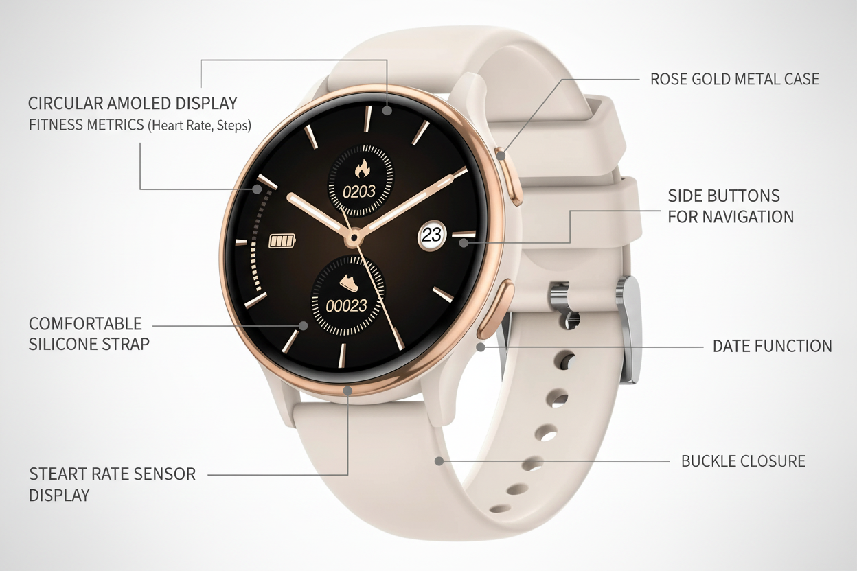 Smart Watches for Women [Make Call/Answer/400+Watch Face] Android & iPhone Compatible 1.27" Fitness Tracker 24/7 Heart Rate Sleep Steps SpO2 Monitor IP68 Waterproof Valentines Gifts3 Bands (20mm) - The Blue Coil Smartwatch / Fitness Tracker 