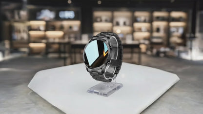 FILIEKEU Men Smart Watch for Android iOS Bluetooth Calls Voice Chat with Heart Rate/Sleep Monitor Fitness Tracker 1.3" Full Touch Screen IP67 Waterproof Stainless Steel Activity Tracker for Men