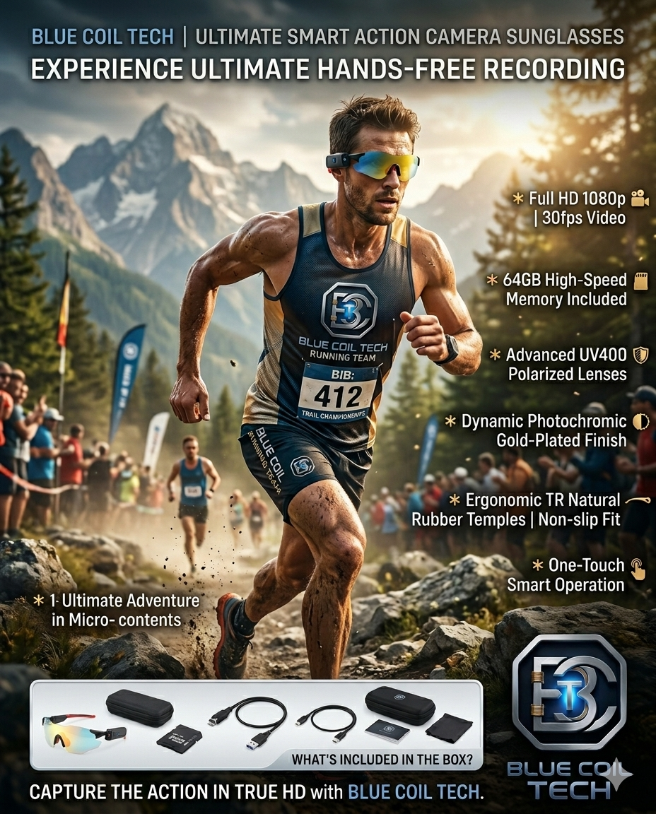 1080p HD Camera Sunglasses with 64GB | Blue Coil Tech