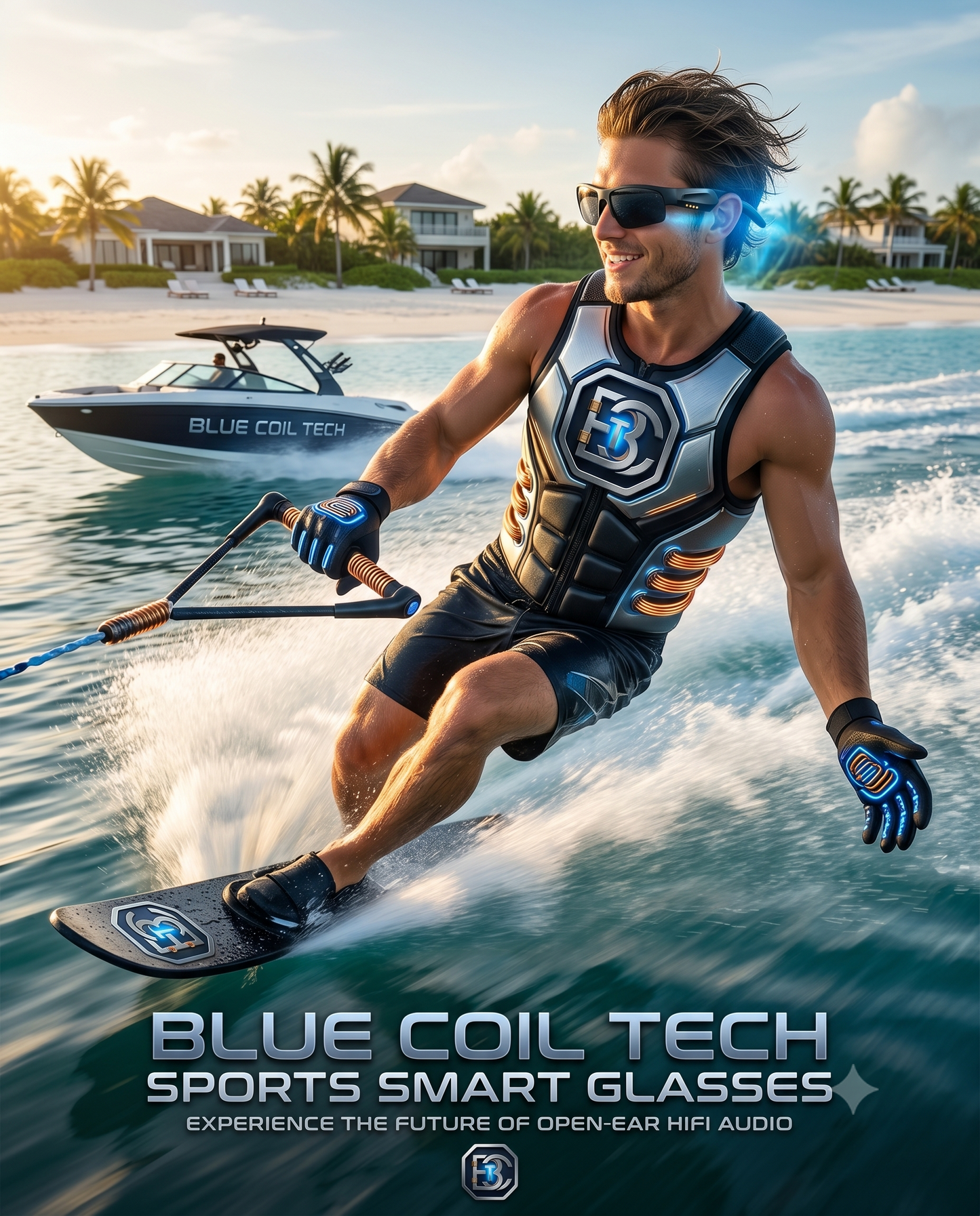 Blue Coil Tech Bluetooth Audio Sunglasses | Open-Ear Sports