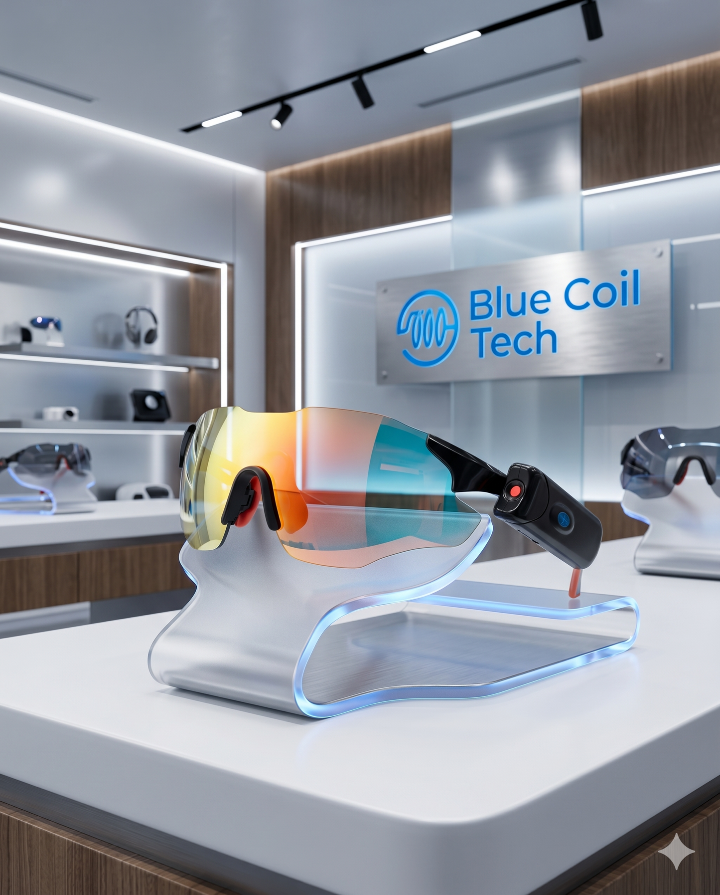 Capture Every Angle: Blue Coil Tech HD 1080p Smart Camera & Vlogging Sunglasses with 64GB Storage
