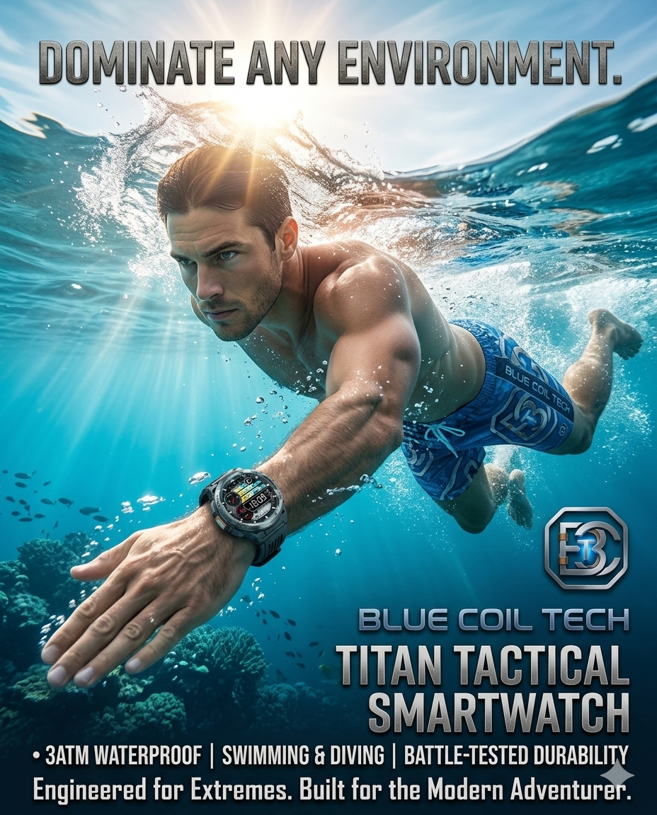 Blue Coil Tech Titan | Rugged Military Smartwatch