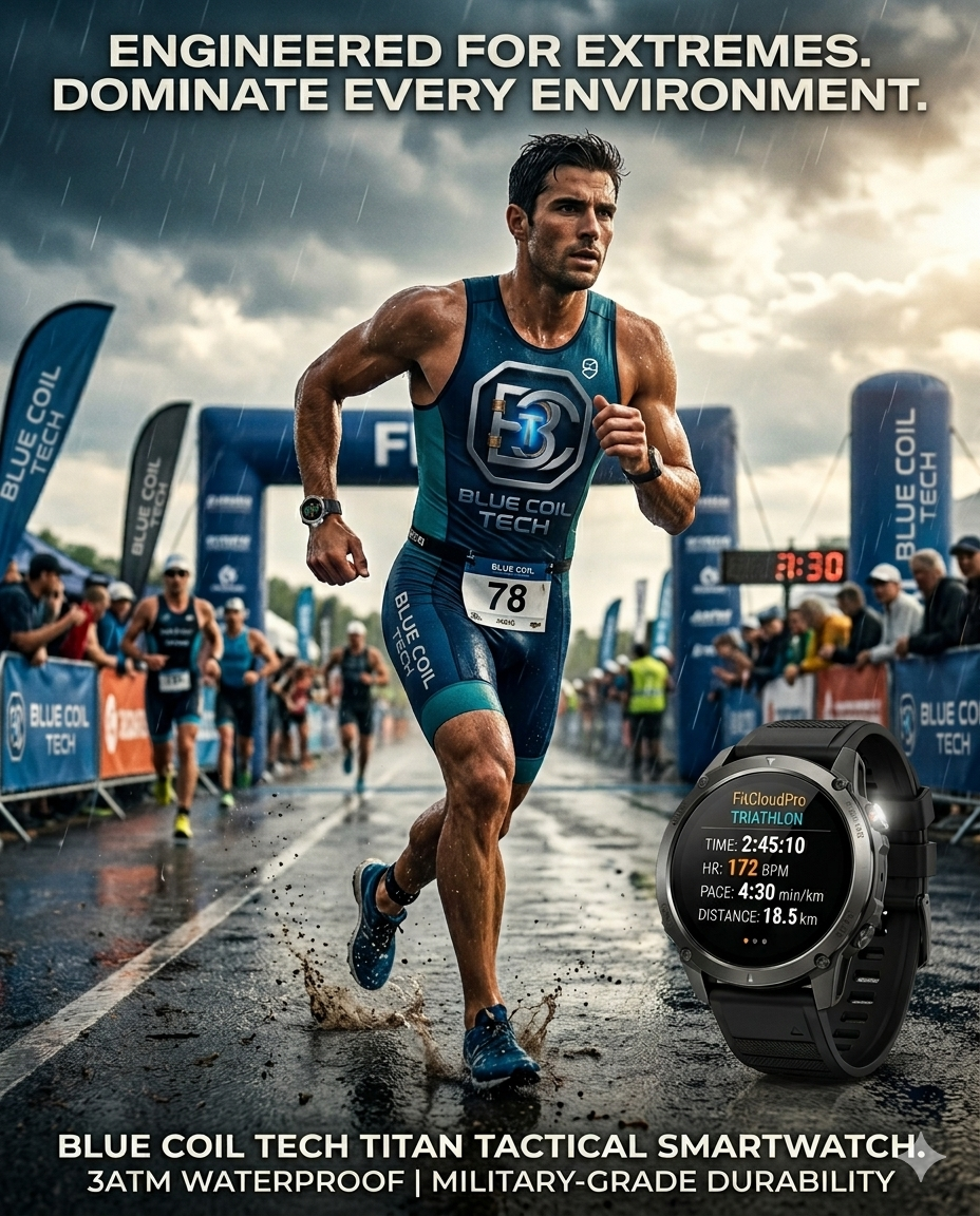 Blue Coil Tech Titan | Rugged Military Smartwatch