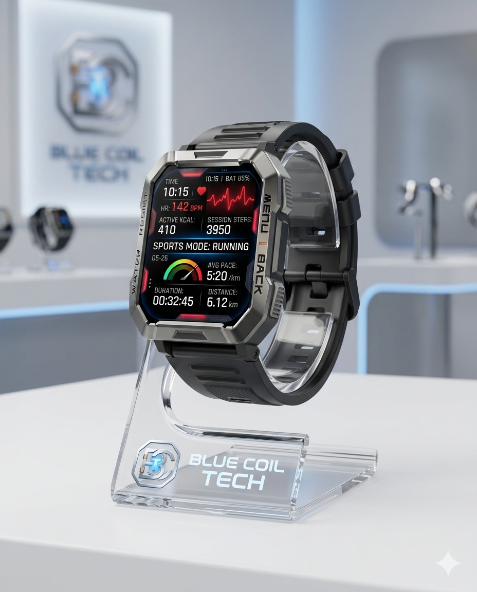 Blue Coil Tech Rugged Military Smartwatch
