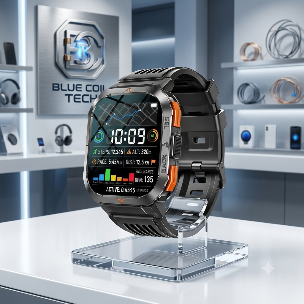Men's Tactical Smartwatch with LED | Blue Coil Tech