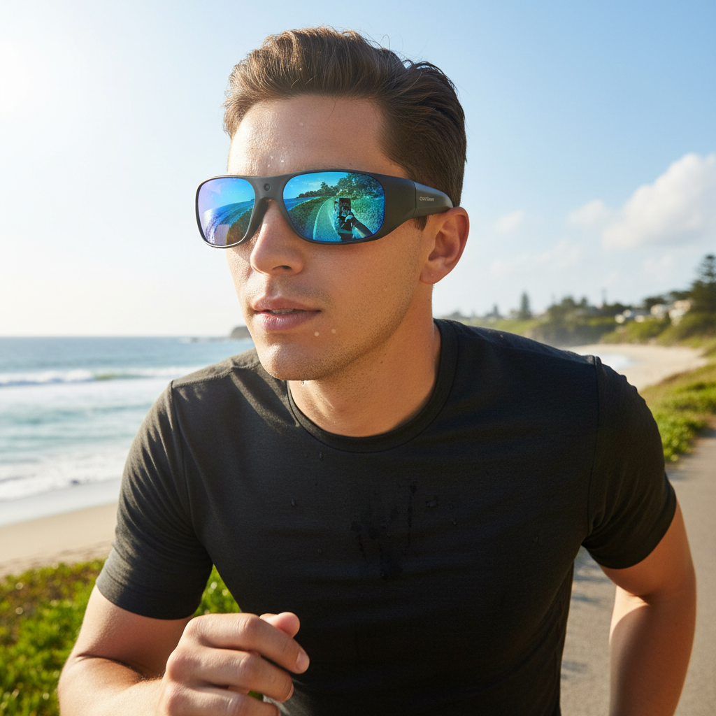 OhO Camera Glasses4K Pro 24M Resolution H.265 Smart Glasses with Built-in 128GB MemoryUV400 Sunglasses for Outdoor Sport - The Blue Coil  