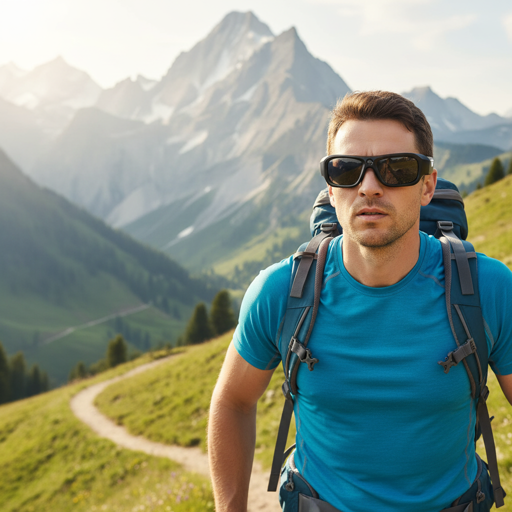 FlyGift 4K 2160P FHD Sports & Action Video Camera Sunglasses - The Blue Coil Smart Glasses 